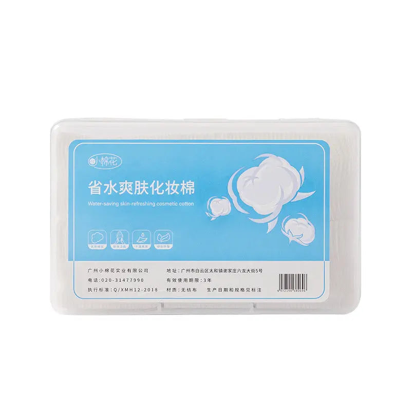 Water-saving toner cotton pads with diamond texture and storage box, manufactured by Little Cotton OEM factory.