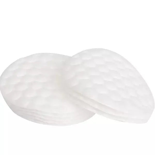 3-layer dot embossed cosmetic cotton rounds in 200pcs custom packaging bag, produced by Little Cotton OEM factory.