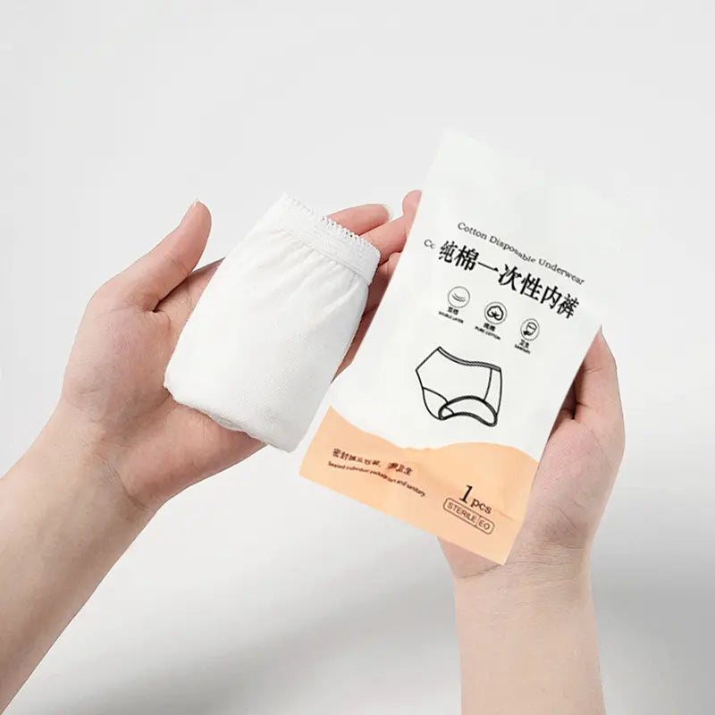 Wholesale premium 100% cotton disposable underwear 8-count box OEM manufacturer