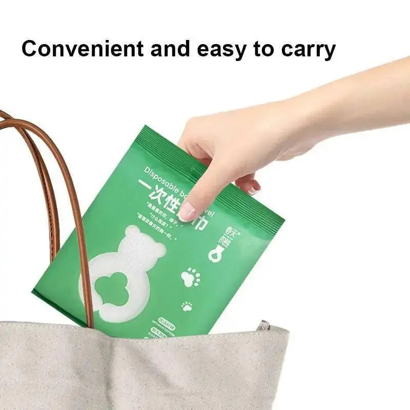 Ultra-soft private label disposable towels for baby care and luxury hospitality, custom manufactured by Little Cotton B2B facility.