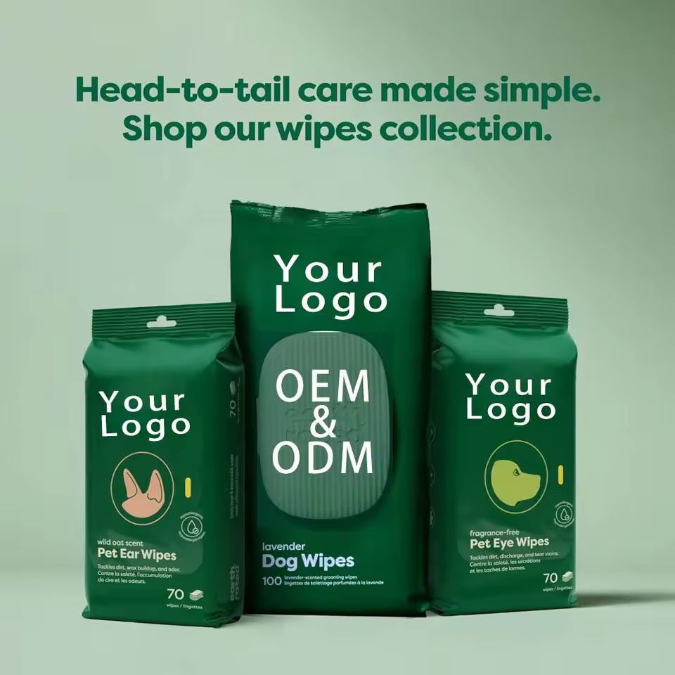 OEM 100% Biodegradable Bamboo Pet Wipes | Hypoallergenic | Little Cotton