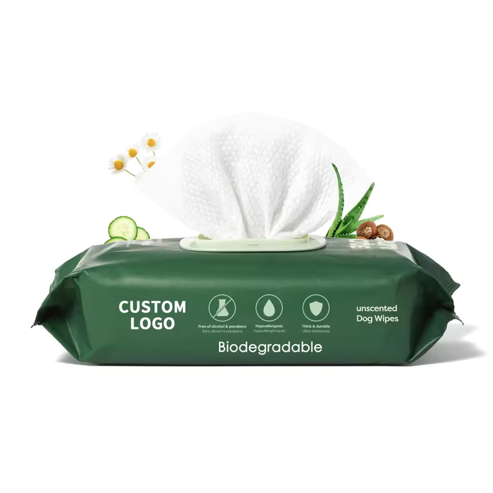 OEM 100% Biodegradable Bamboo Pet Wipes | Hypoallergenic | Little Cotton - Little Cotton | Disposable Cotton Products Manufacturer & Wholesale