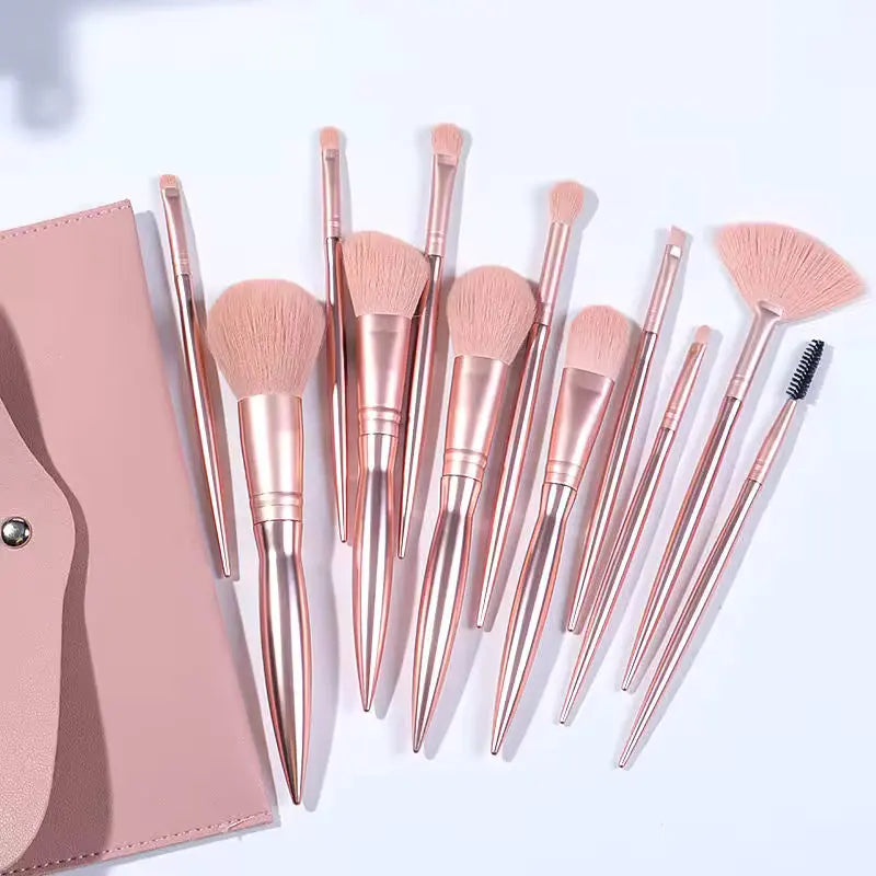 OEM 12pcs Pink Professional Makeup Brush Set | High-Volume Wholesale | Little Cotton Little Cotton | Disposable Cotton Products Manufacturer & Wholesale