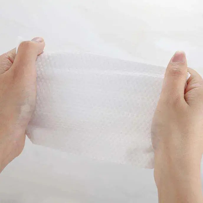Close-up of pearl pattern 65GSM eco-friendly facial wipes for beauty salons