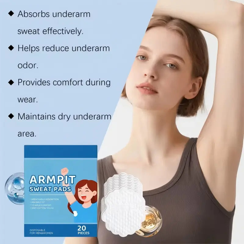 OEM Botanical Underarm Sweat Pads | 20pcs Odor Reducing | Little Cotton Little Cotton