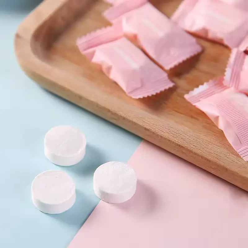 OEM 100PCS Mini Pink & White Compressed Towels | Little Cotton Little Cotton