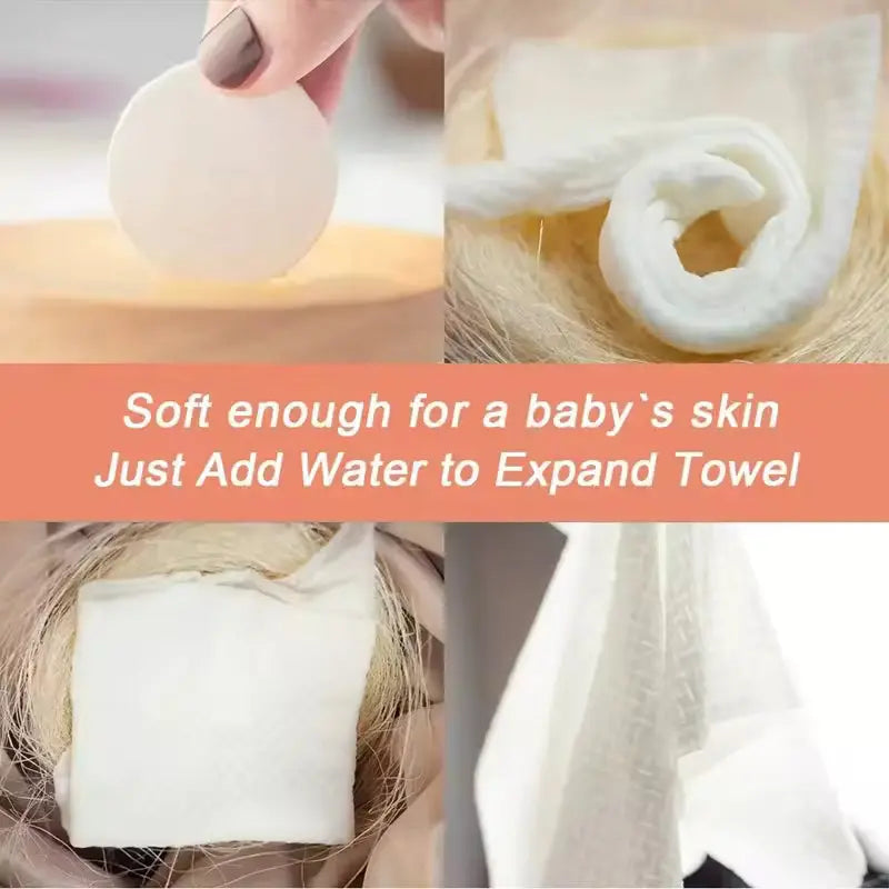 OEM 100% Natural Silk & Cotton Compressed Face Towels | Little Cotton Little Cotton