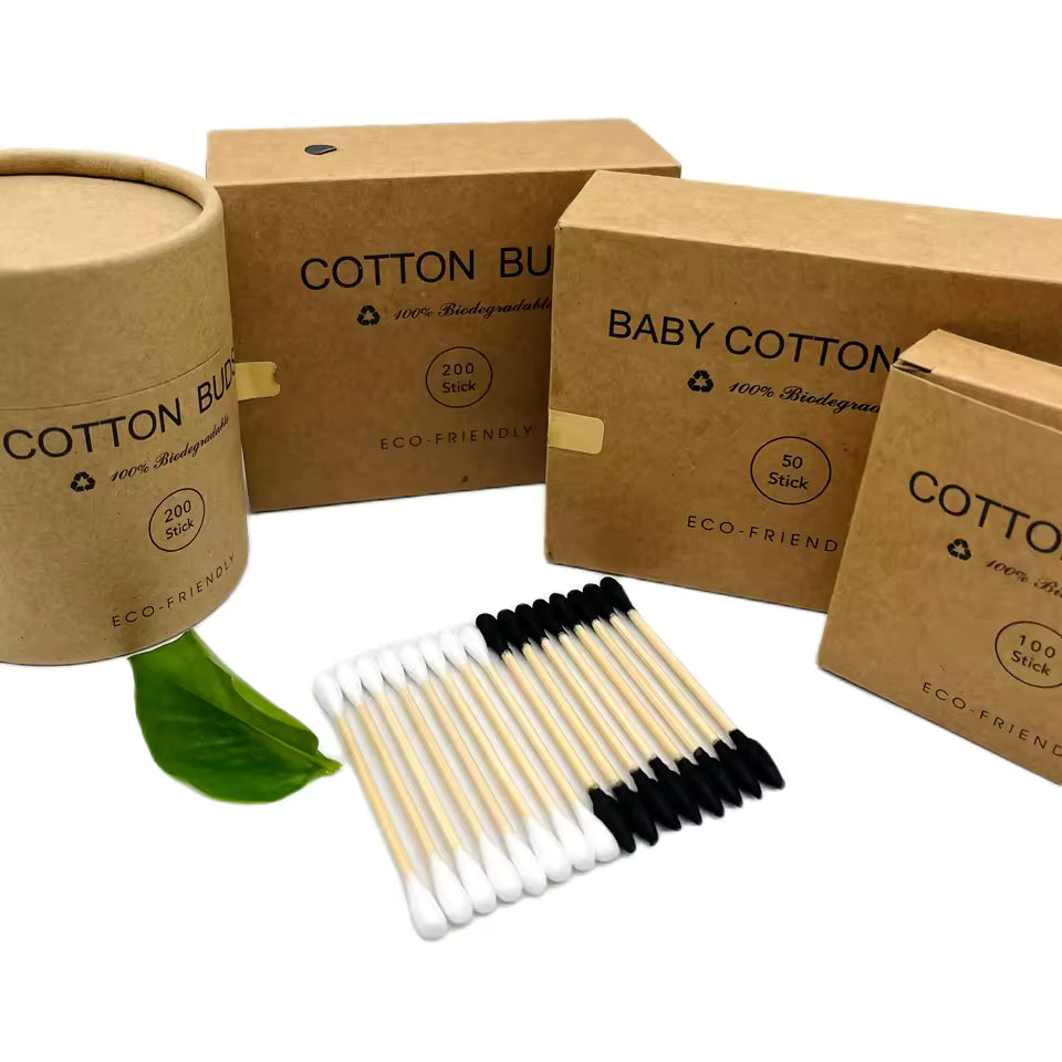 OEM 100 Pcs Bamboo Cotton Swabs | Plastic-Free Little Cotton Buds