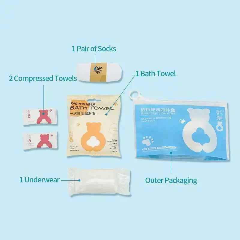 OEM 5-Piece Eco Travel Hygiene Kit | Little Cotton Travel Set