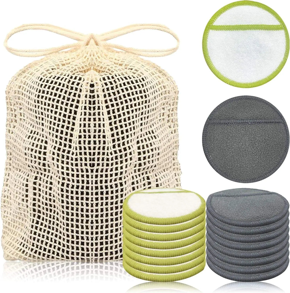 OEM Bamboo Cotton Reusable Makeup Remover Pads Set | Oeko-Tex 100 Little Cotton