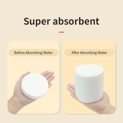 Premium disposable magic compressed bath towel with custom Spring Bear packaging, manufactured by Little Cotton OEM factory.