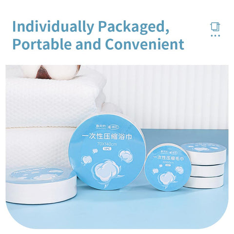 Disposable Compressed Bath Towel & Face Towel Set – Extra Large (70x140cm) Portable Travel Kit – Hotel Amenities Wholesale