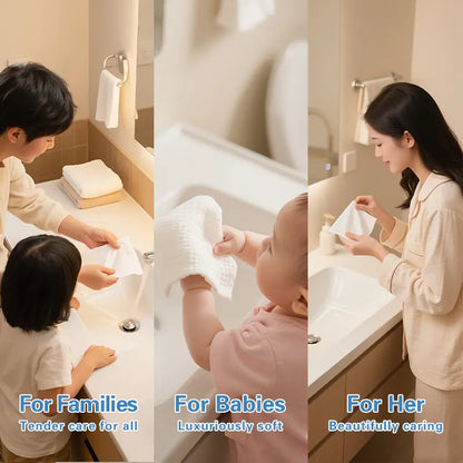 OEM Extra-Large Pure Cotton Face Towels | 25x30cm Disposable Little Cotton