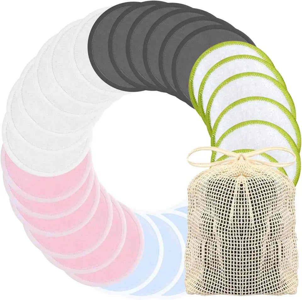 OEM Bamboo Cotton Reusable Makeup Remover Pads Set | Oeko-Tex 100 Little Cotton