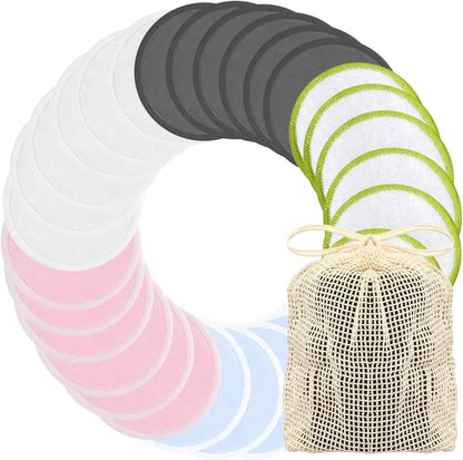 OEM Bamboo Cotton Reusable Makeup Remover Pads Set | Oeko-Tex 100 Little Cotton