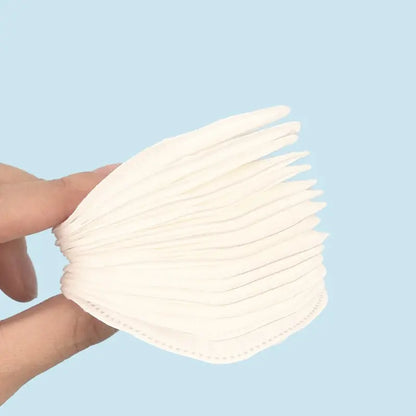 Bespoke heart-shaped organic cotton pads for beauty gift sets, manufactured by Little Cotton's precision OEM facility.