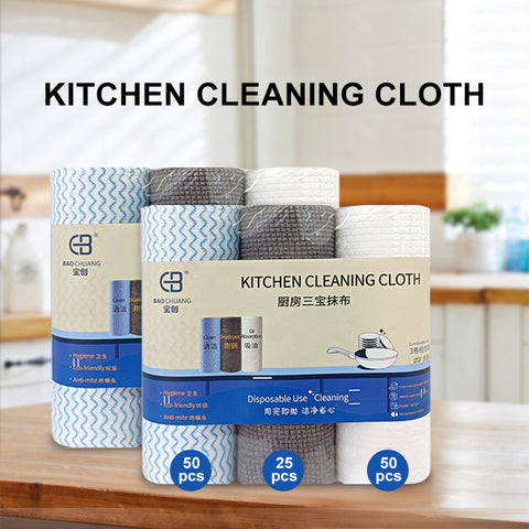 Bowinscare Disposable 3-Color Kitchen Cleaning Cloths