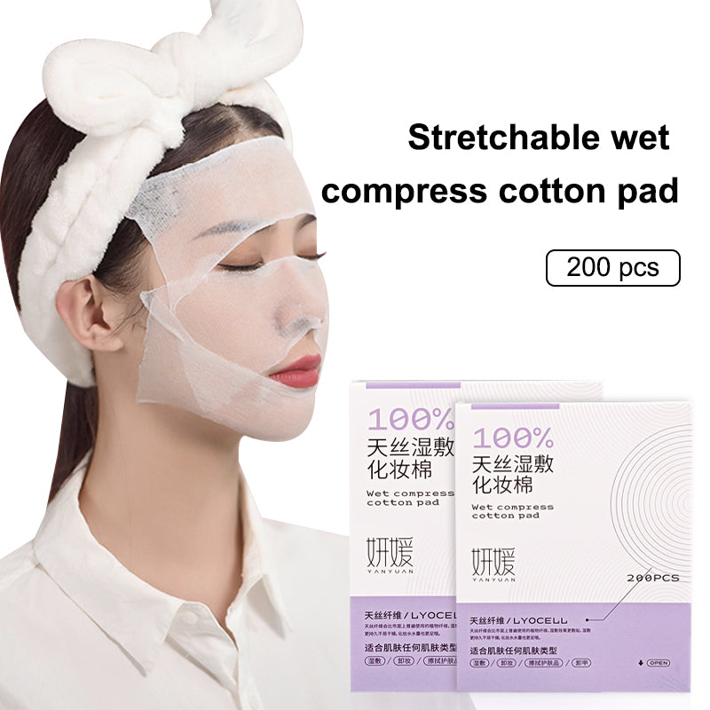 Lint-free highly absorbent cosmetic pads for facial wet compress and spa treatments