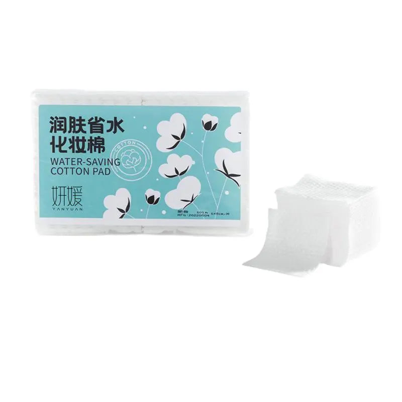 Thick salon-grade makeup remover cotton pads in square, round, and diamond shapes, manufactured by Little Cotton OEM factory.