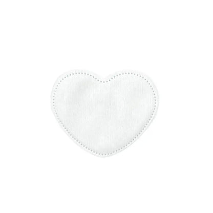 Bespoke heart-shaped organic cotton pads for beauty gift sets, manufactured by Little Cotton's precision OEM facility.