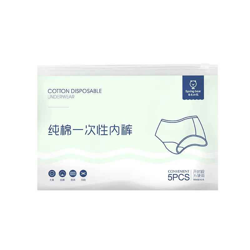 OEM Pure Cotton Disposable Underwear 5-Pack | Little Cotton