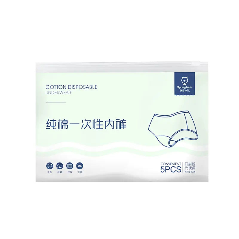 Wholesale premium pure cotton disposable underwear 5-pack OEM manufacturer