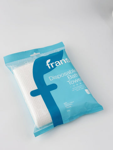 Littte cotton Disposable Bath Towels - 90GSM Viscose EF Texture Individually Wrapped