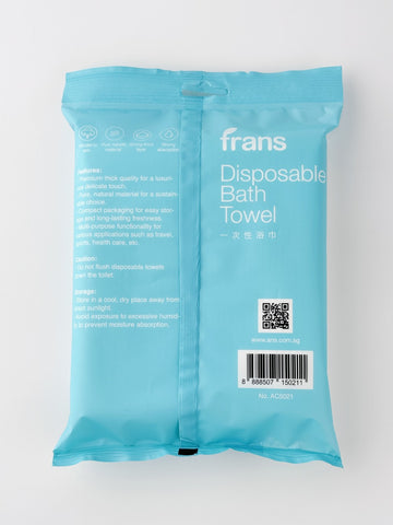 Littte cotton Disposable Bath Towels - 90GSM Viscose EF Texture Individually Wrapped
