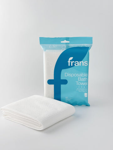 Littte cotton Disposable Bath Towels - 90GSM Viscose EF Texture Individually Wrapped