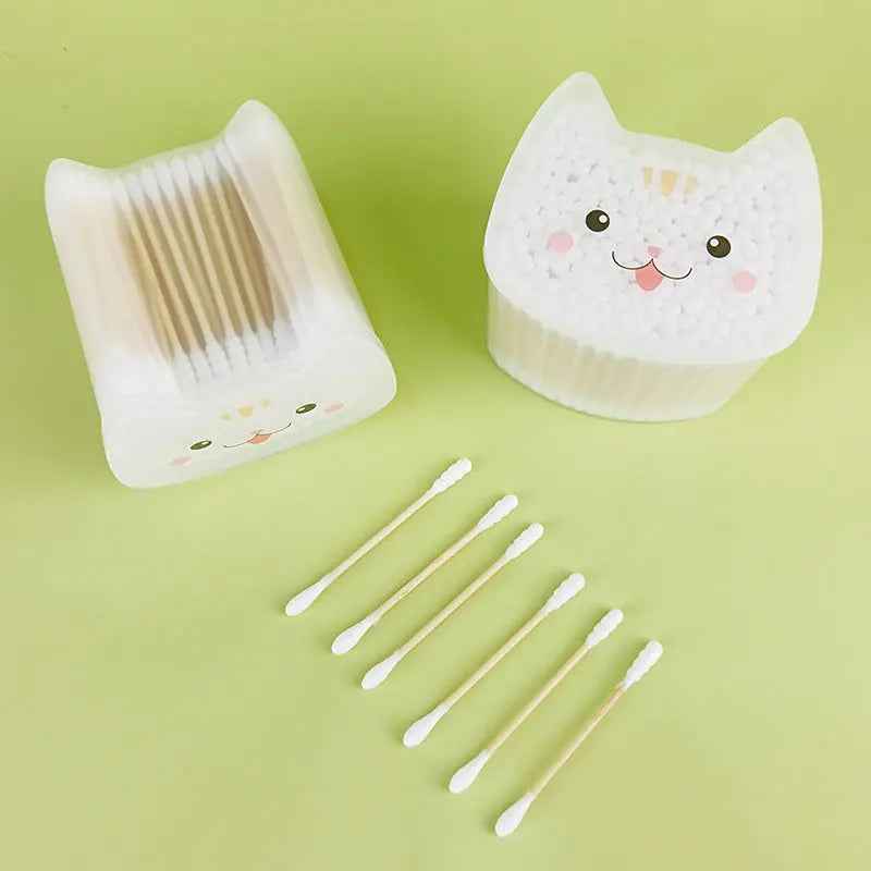 OEM Eco-Friendly Bamboo Cotton Swabs | Cat Ear Box 120Pcs