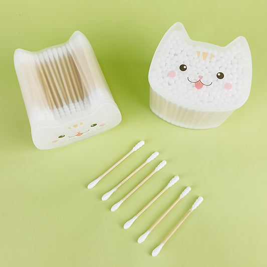 Cat Ear Bamboo Cotton Swabs - Eco-Friendly