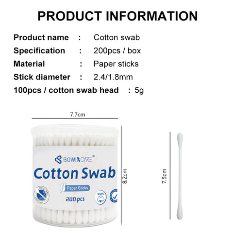 Bowincare™ Blossom Series Dual-Tip Cotton Swabs – Flower/Spiral & Pointed Tips – Premium Paper Stick Beauty Buds (Wholesale)