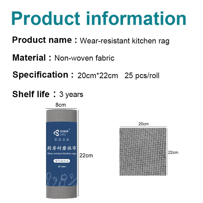Tear-resistant thickened semi-disposable kitchen towels for household and restaurant cleaning