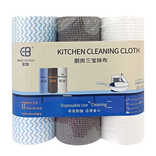Bowinscare Disposable 3-Color Kitchen Cleaning Cloths