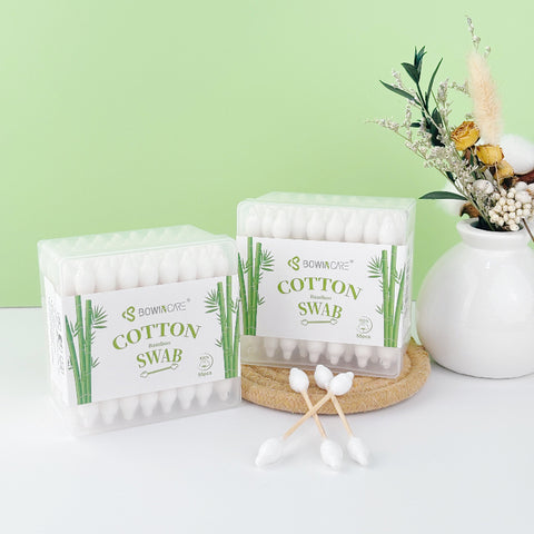 Little Cotton™ Gourd-Shaped Safety Baby Cotton Buds – 100% Cotton Bulb Tips – Paper Stick Newborn Ear & Nose Care (Wholesale)