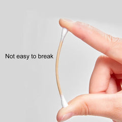 Bowincare Wooden Stick Cotton Swabs - 200 Count Barrel