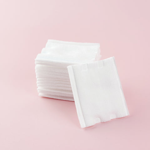 Little Cotton™ 180GSM Ultra-Weight Cotton Pads – Square Dual-Textured Facial Cotton – Lint-Free Heavyweight Makeup Remover (Wholesale)