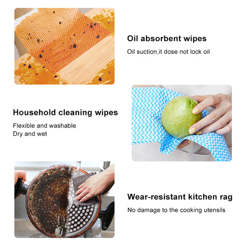 Bowinscare Disposable 3-Color Kitchen Cleaning Cloths