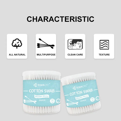 Wholesale 200ct wooden stick cotton swabs OEM manufacturer