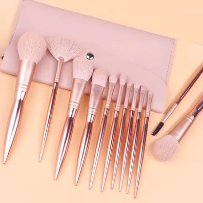 OEM 12pcs Pink Professional Makeup Brush Set | High-Volume Wholesale | Little Cotton Little Cotton | Disposable Cotton Products Manufacturer & Wholesale