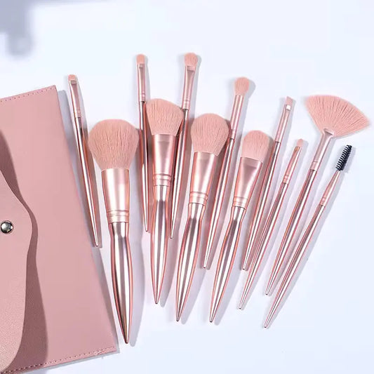 OEM 12pcs Pink Professional Makeup Brush Set | High-Volume Wholesale | Little Cotton Little Cotton | Disposable Cotton Products Manufacturer & Wholesale