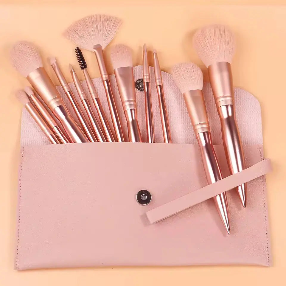 OEM 12pcs Pink Professional Makeup Brush Set | High-Volume Wholesale | Little Cotton Little Cotton | Disposable Cotton Products Manufacturer & Wholesale