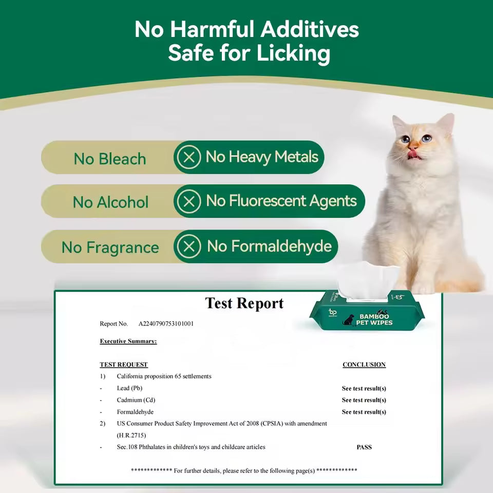 OEM 100% Biodegradable Bamboo Pet Wipes | Hypoallergenic | Little Cotton
