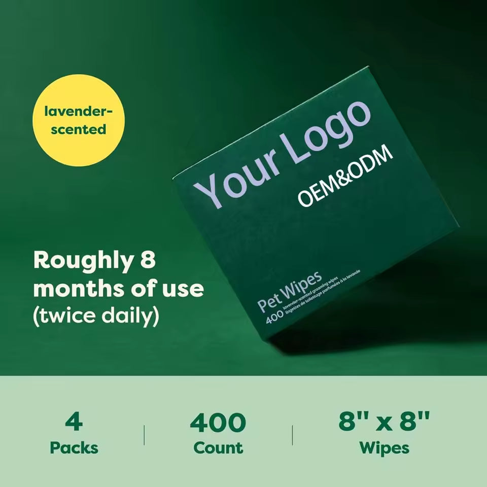 OEM 100% Biodegradable Bamboo Pet Wipes | Hypoallergenic | Little Cotton