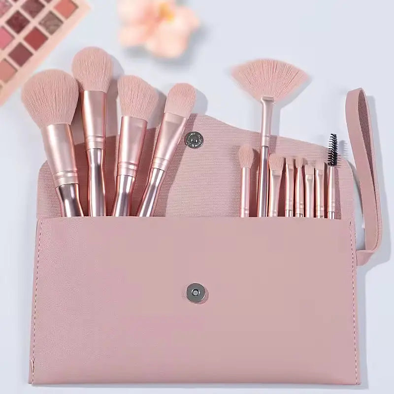 OEM 12pcs Pink Professional Makeup Brush Set | High-Volume Wholesale | Little Cotton Little Cotton | Disposable Cotton Products Manufacturer & Wholesale