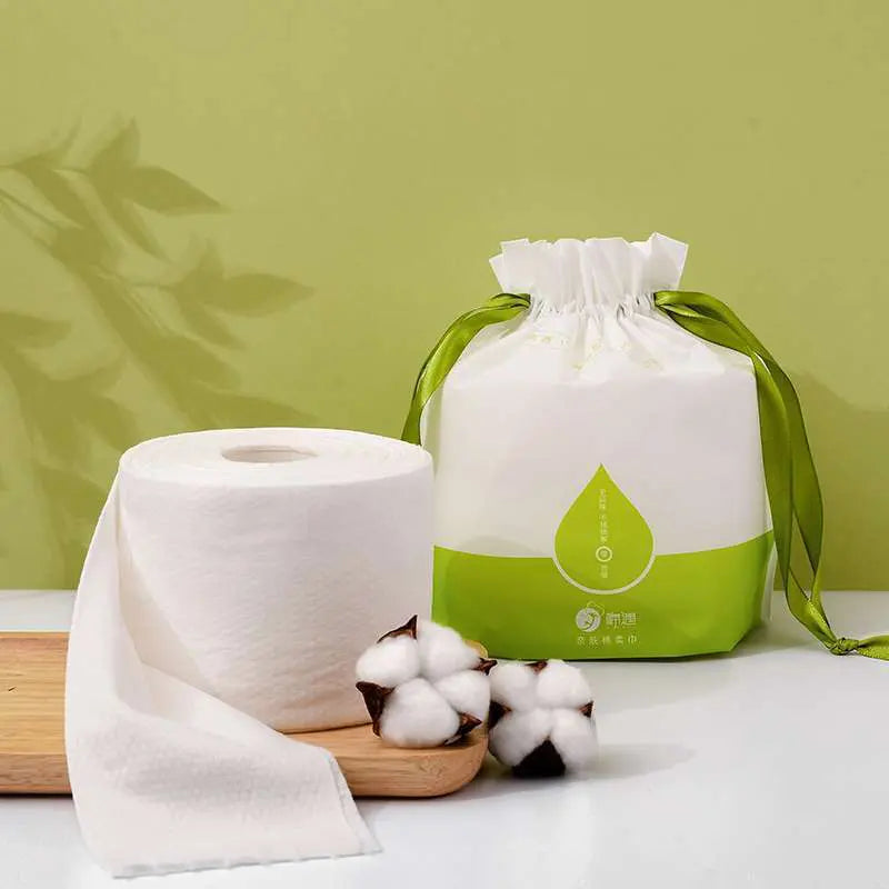 Wholesale 80GSM ultra-thick cotton cleansing towel roll 60pcs OEM manufacturer