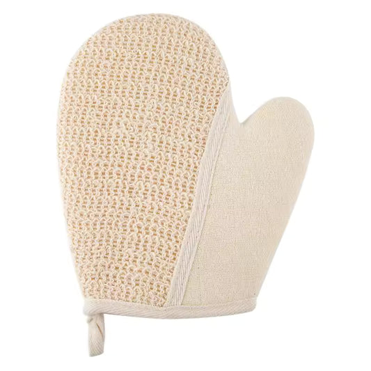 Wholesale Eco-Friendly Cotton Linen Exfoliating Bath Mitt | 2-in-1 Scrubber | Little Cotton