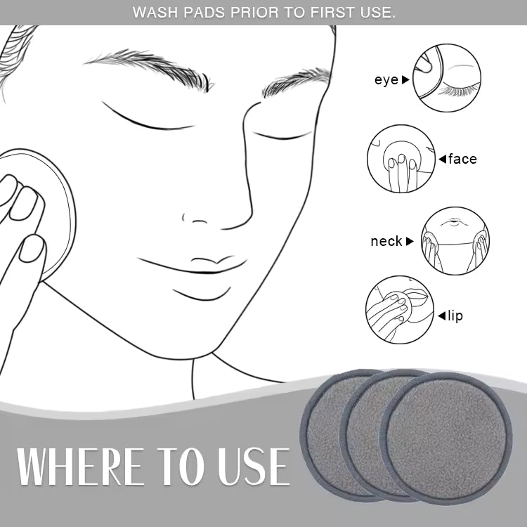 OEM Reusable Bamboo Charcoal Makeup Remover Pads | Little Cotton