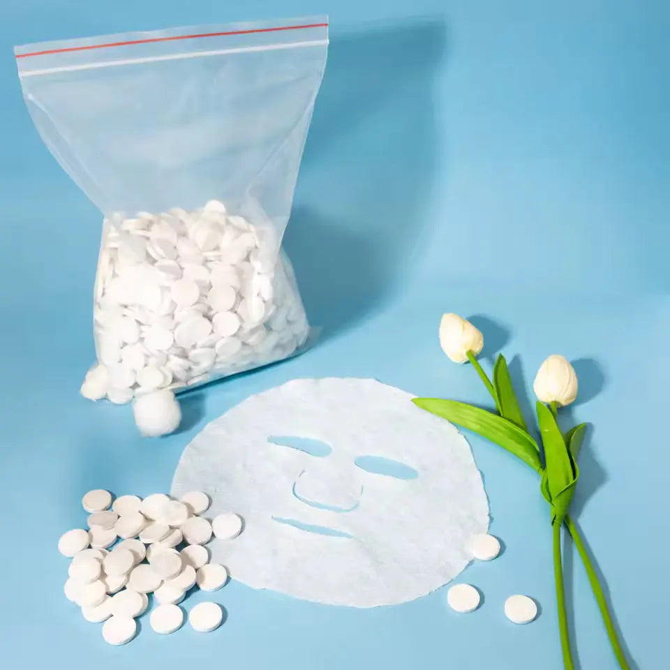 OEM Compressed Facial Mask Sheets | 35gsm OEKO-TEX Certified | Little Cotton Little Cotton | Disposable Cotton Products Manufacturer & Wholesale