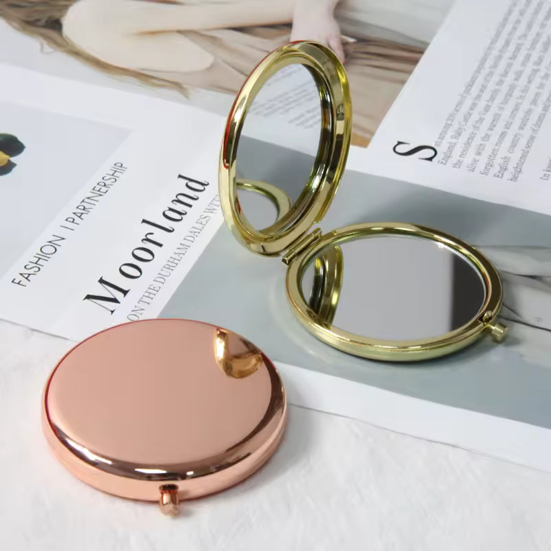 OEM Metal Foldable Pocket Mirror | Custom Laser Logo | Little Cotton - Little Cotton | Disposable Cotton Products Manufacturer & Wholesale